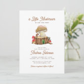 レトロかわいいかわいいリトルキノコ赤ちゃんシャワー 招待状 (スタンド正面)