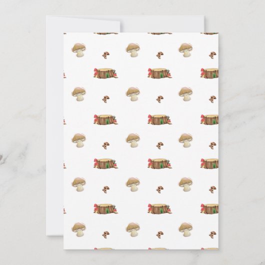 レトロかわいいかわいいリトルキノコ赤ちゃんシャワー 招待状 (裏面)