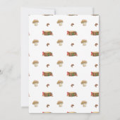 レトロかわいいかわいいリトルキノコ1st誕生日 招待状 (裏面)