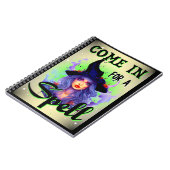 レトロかわいいウィッチハロウィーン ノートブック (左側)