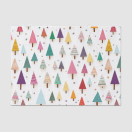 レトロかわいいクリスマスツリーズティッシュペーパー 薄葉紙