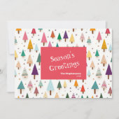 レトロかわいいクリスマスツリーズホリデーカード シーズンカード (正面)