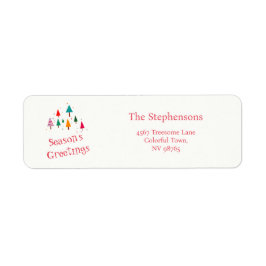 レトロかわいいクリスマスツリーズ差出人住所ラベル ラベル