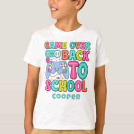 レトロかわいいゲーマー男子へのバック・トゥ・スクールTシャツ Tシャツ