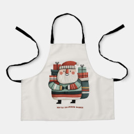 レトロかわいいサンタクロースのホリデープレゼント エプロン