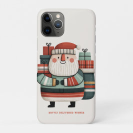 レトロかわいいサンタクロースのホリデープレゼント iPhone 11 PROケース