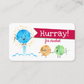 レトロかわいいジャンプ落書きヤーンクロシェのフック 名刺 (正面)