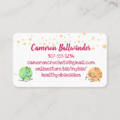 レトロかわいいジャンプ落書きヤーンクロシェのフック 名刺 (裏面)