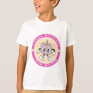 レトロかわいいダンス誕生日ケーキ Tシャツ