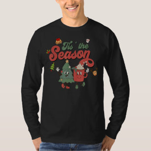 レトロかわいいティザシーズンクリスマスツリークリスマスCos Tシャツ