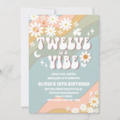 レトロかわいいデイジー誕生日招待状 招待状 (正面)