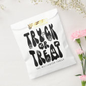 レトロかわいいトリックまたはトリートハロウィーン幽霊 |黒 フェイバーバッグ (封をした状態)