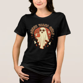 レトロかわいいハロウィーンの幽霊の気分 トライブレンドTシャツ