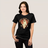 レトロかわいいハロウィーンの幽霊の気分 トライブレンドTシャツ (正面全面)