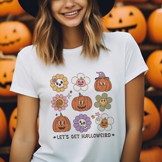 レトロかわいいハロウィーンの花 Tシャツ