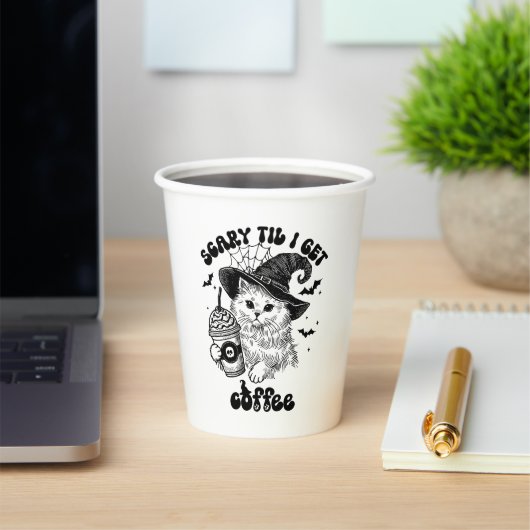 レトロかわいいハロウィーンキャットコーヒー 紙コップ (インサイチュ)