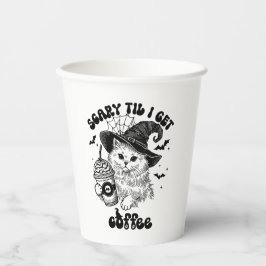 レトロかわいいハロウィーンキャットコーヒー 紙コップ