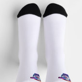 レトロかわいいハロウィーン幽霊アートワーク – Neon ソックス (上部)