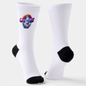 レトロかわいいハロウィーン幽霊アートワーク – Neon ソックス (傾斜あり)