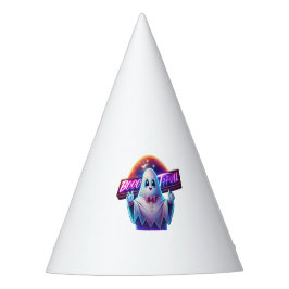 レトロかわいいハロウィーン幽霊アートワーク – Neon パーティーハット