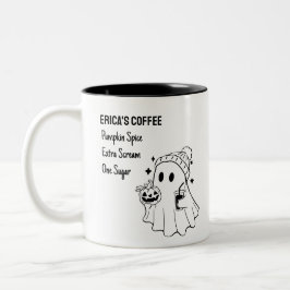 レトロかわいいハロウィーン幽霊カスタマイズ可能なコーヒーマグ ツートーンマグカップ