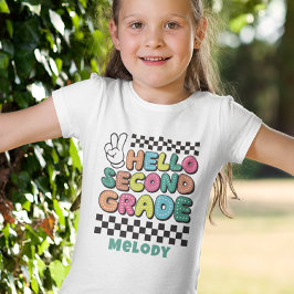 レトロかわいいバックトゥスクール 2年生Tシャツ Tシャツ