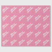 レトロかわいいピンクのメリークリスマス ラッピングペーパー (フラット)