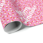 レトロかわいいピンクのメリークリスマス ラッピングペーパー (ロールコーナー)