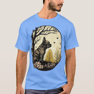 レトロかわいいフランスのブルドッグ Tシャツ