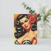 レトロかわいいホットピンナップ ポストカード (スタンド正面)