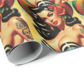 レトロかわいいホットピンナップ ラッピングペーパー (ロールコーナー)