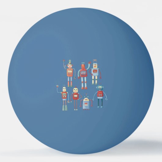 レトロかわいいロボット 卓球ボール (正面)