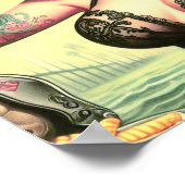 レトロかわいい入れ墨ピンアップ ポスター (角)