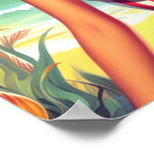 レトロかわいい夏のピンアップ ポスター (角)