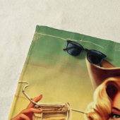 レトロかわいい女性のカーボーイ ビーチタオル (インサイチュ)