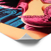 レトロかわいい女性のカーボーイ ポスター (角)