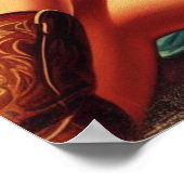 レトロかわいい女性のカーボーイ ポスター (角)