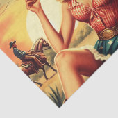 レトロかわいい女性のカーボーイ 薄葉紙 (詳細)