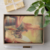 レトロかわいい女性のカーボーイ 薄葉紙 (ギフト)