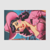 レトロかわいい女性のカーボーイ 薄葉紙 (正面)