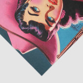 レトロかわいい女性のカーボーイ 薄葉紙 (詳細)