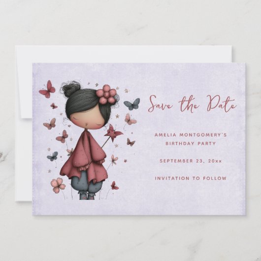 レトロかわいい妖精のドール セーブザデート (正面)