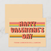 レトロかわいい学校用バレンタインデーカード(名前入れ可能) シーズンカード (正面/裏面)