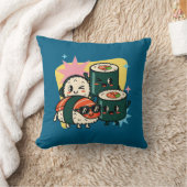 レトロかわいい寿司 かわいい日本料理 クッション (ブランケット)