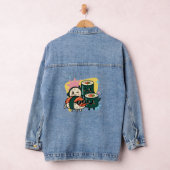 レトロかわいい寿司 かわいい日本料理 デニムジャケット (ハンガー)