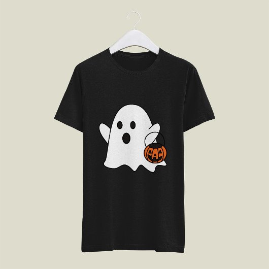 レトロかわいい小さな幽霊ブハロウィーンの衣装 Tシャツ