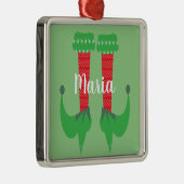レトロかわいい小妖精や小人の足ヒールのクリスマスプレゼント メタルオーナメント (右)