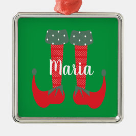 レトロかわいい小妖精や小人足クリスマスプレゼント メタルオーナメント