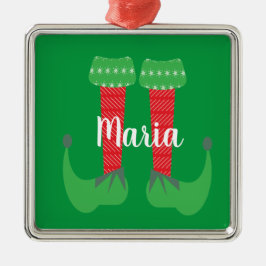 レトロかわいい小妖精や小人足クリスマスプレゼント メタルオーナメント