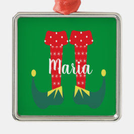 レトロかわいい小妖精や小人足クリスマスプレゼント メタルオーナメント